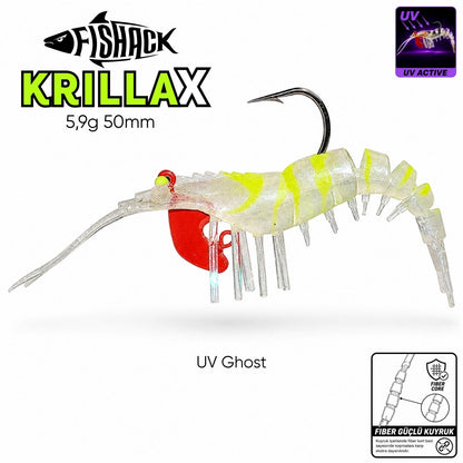 Silikon Karides Yem Fishack Krillax - UV Boyalı - 5,9g 50mm