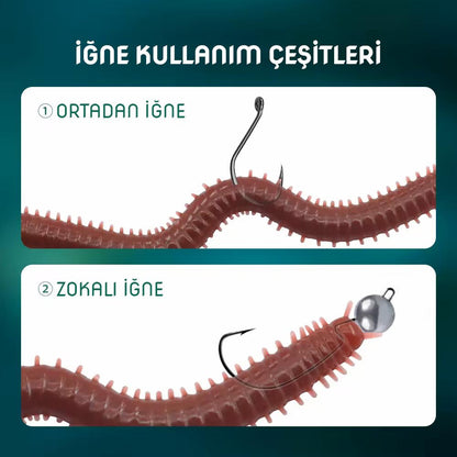 Silikon Kurt Balık Yemi - Kokulu - Silkworm - Yeşil - Power Bait (9951)