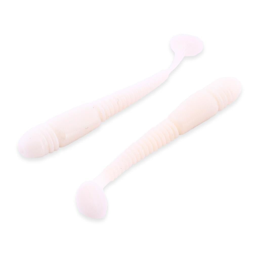 Silikon Kurt Yem - 1,1g 55mm - Fishack Wormix - 1 Adet - UV - Beyaz - Karides Kokulu