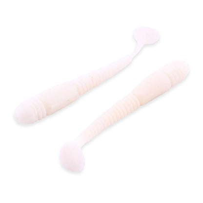 Silikon Kurt Yem - 1,1g 55mm - Fishack Wormix - 1 Adet - UV - Beyaz - Karides Kokulu