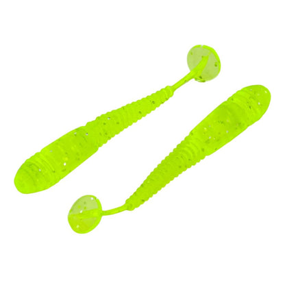 Silikon Kurt Yem - 1,1g 55mm - Fishack Wormix - 1 Adet - UV - Fluo Green - Karides Kokulu