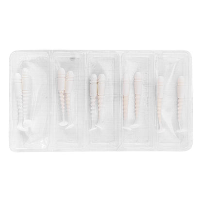 Silikon Kurt Yem - 1,1g 55mm - Fishack Wormix - 10 Adet - UV - Beyaz