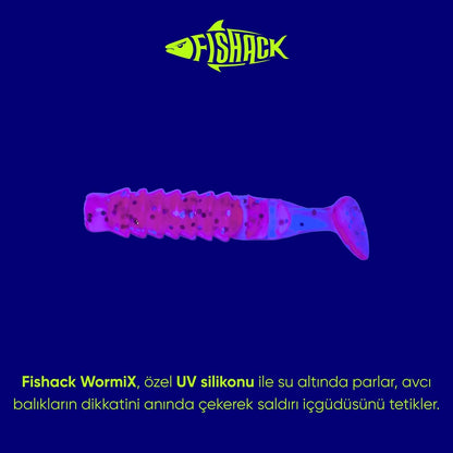 Silikon Kurt Yem - 1,5g 45mm - Fishack - 10 Adet - UV Silikon - Pembe