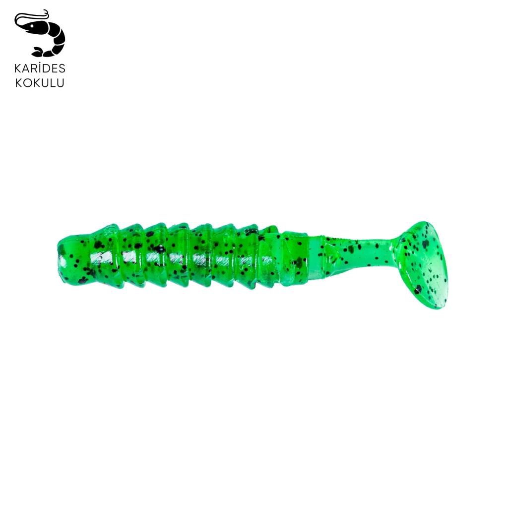 Silikon Kurt Yem - 1,5g 45mm - Fishack - 10 Adet - Yeşil - Karides Kokulu