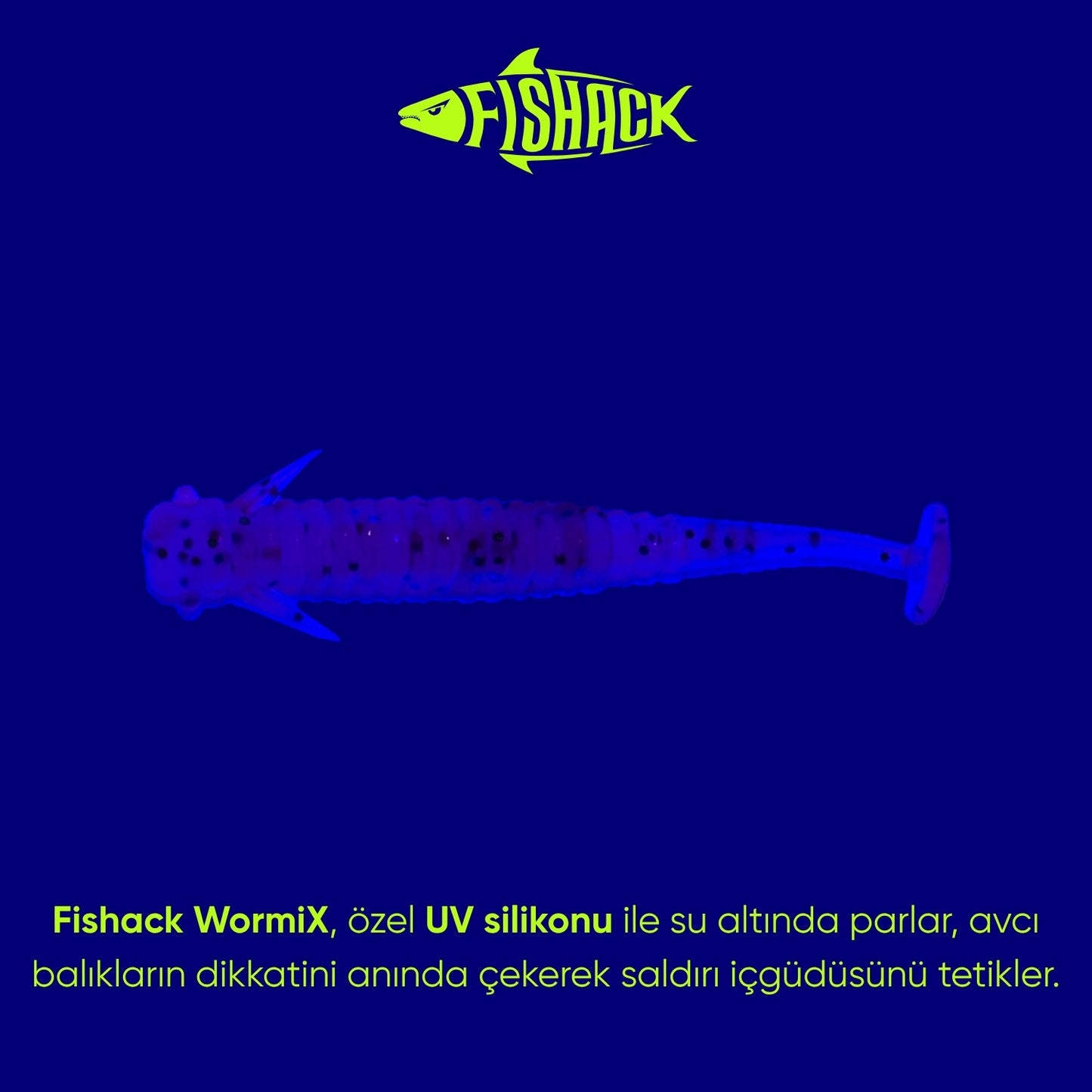 Silikon Kurt Yem - 1g 50mm - Fishack Wormix - 10 Adet - Purple