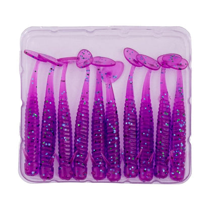 Silikon Kurt Yem - 1g 50mm - Fishack Wormix - 10 Adet - Purple - UV Silikon