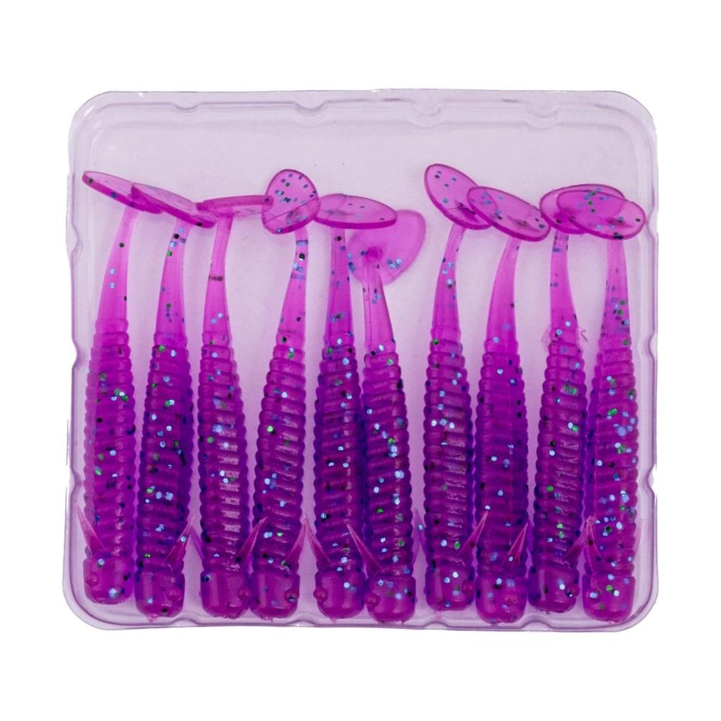 Silikon Kurt Yem - 1g 50mm - Fishack Wormix - 10 Adet - Purple