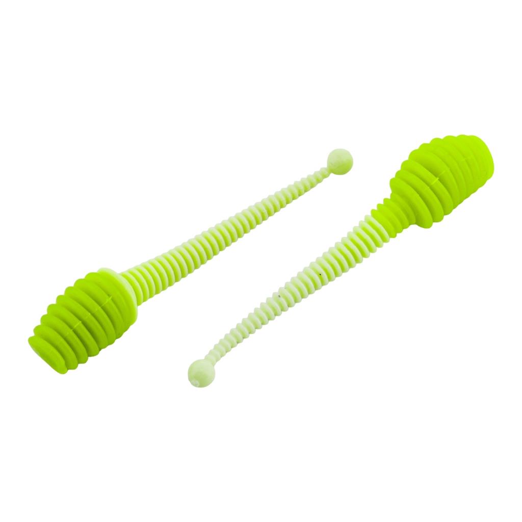 Silikon Kurt Yem - 2,1g 70mm - Fishack Wormix - 1 Adet - Yeşil/Beyaz - Karides Kokulu