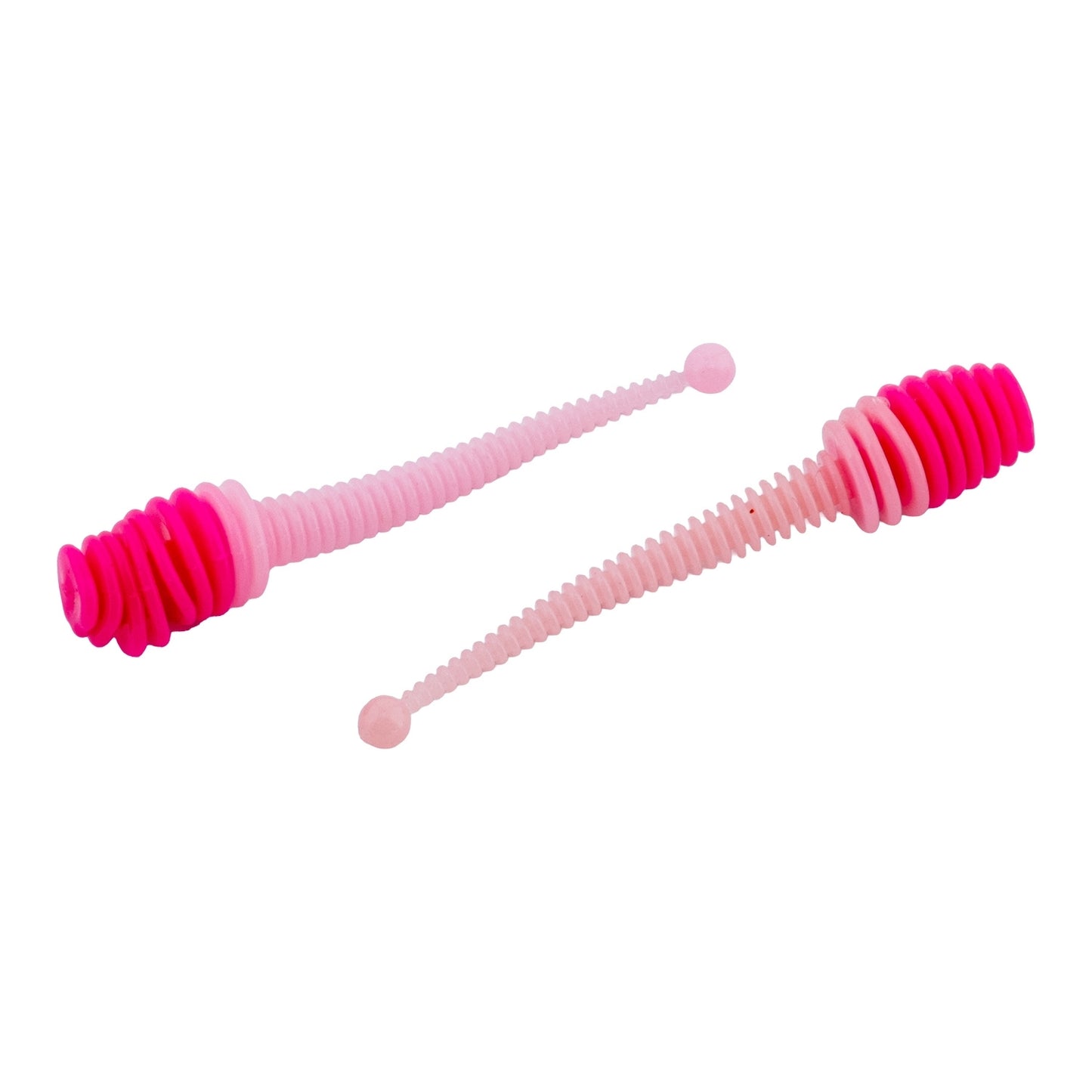 Silikon Kurt Yem - 2,1g 70mm - Fishack Wormix - 10 Adet - UV - Pembe/Beyaz