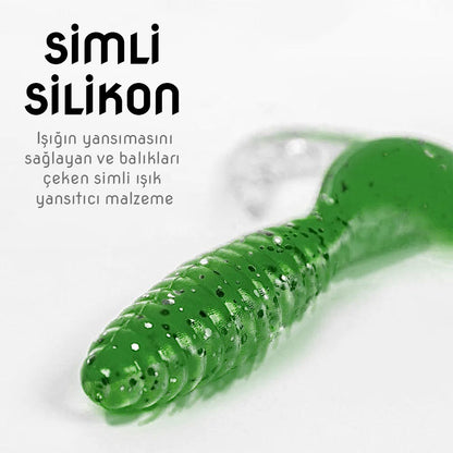 Silikon Kurt Yem - 35mm - Yeşil - Yumy (SM024-02-18035)