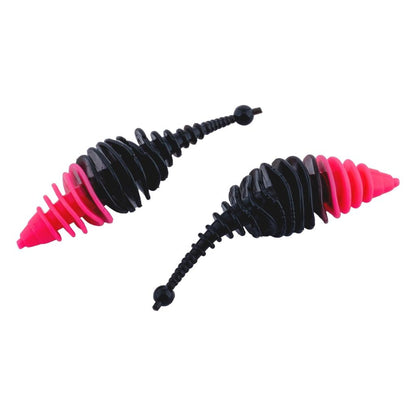 Silikon Kurt Yem - 3g 65mm - Fishack Wormix - 1 Adet - Pembe/Siyah - Karides Kokulu
