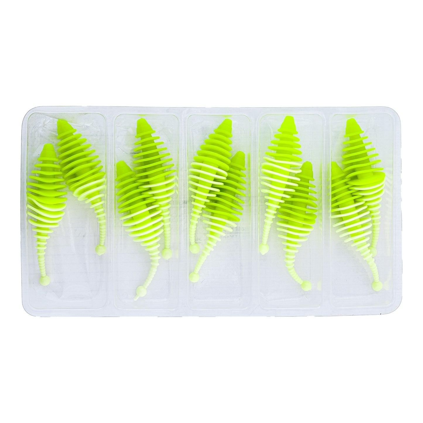 Silikon Kurt Yem - 3g 65mm - Fishack Wormix - 1 Adet - Yeşil/Beyaz