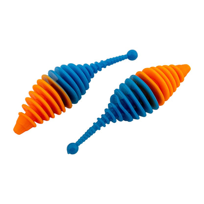 Silikon Kurt Yem - 3g 65mm - Fishack Wormix - 10 Adet - UV - Turuncu/Mavi