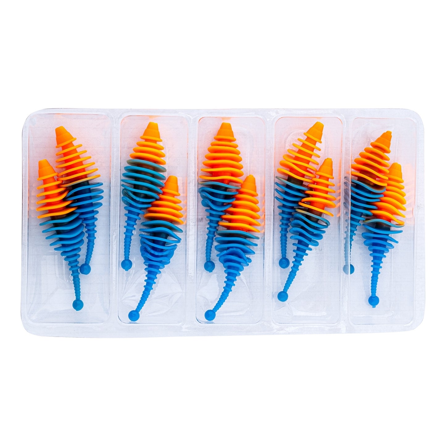Silikon Kurt Yem - 3g 65mm - Fishack Wormix - 10 Adet - UV - Turuncu/Mavi