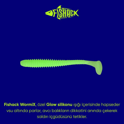 Silikon Kurt Yem - 4,2g 105mm - Turna/Levrek Silikonu - 1 Adet - Glow - Karides Kokulu