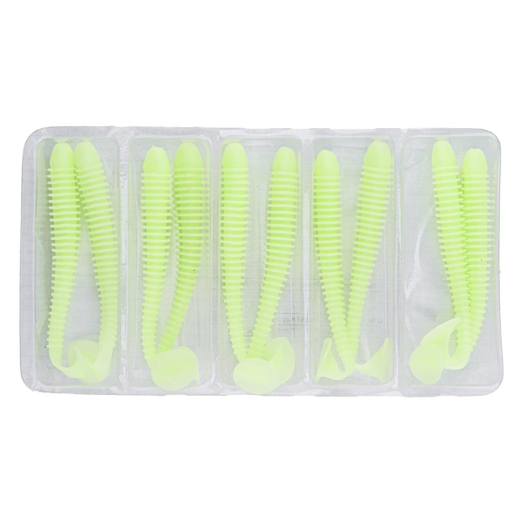 Silikon Kurt Yem - 4,2g 105mm - Turna/Levrek Silikonu - 1 Adet - Glow - Karides Kokulu