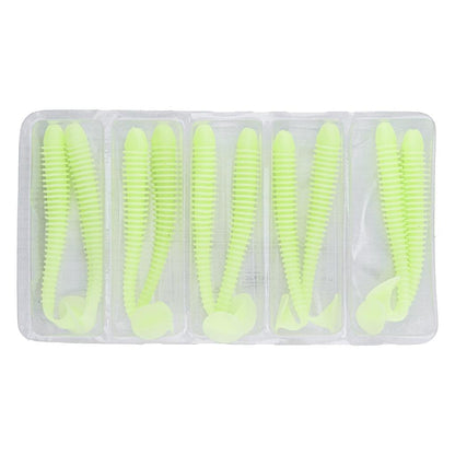 Silikon Kurt Yem - 4,2g 105mm - Turna/Levrek Silikonu - 1 Adet - Glow - Karides Kokulu