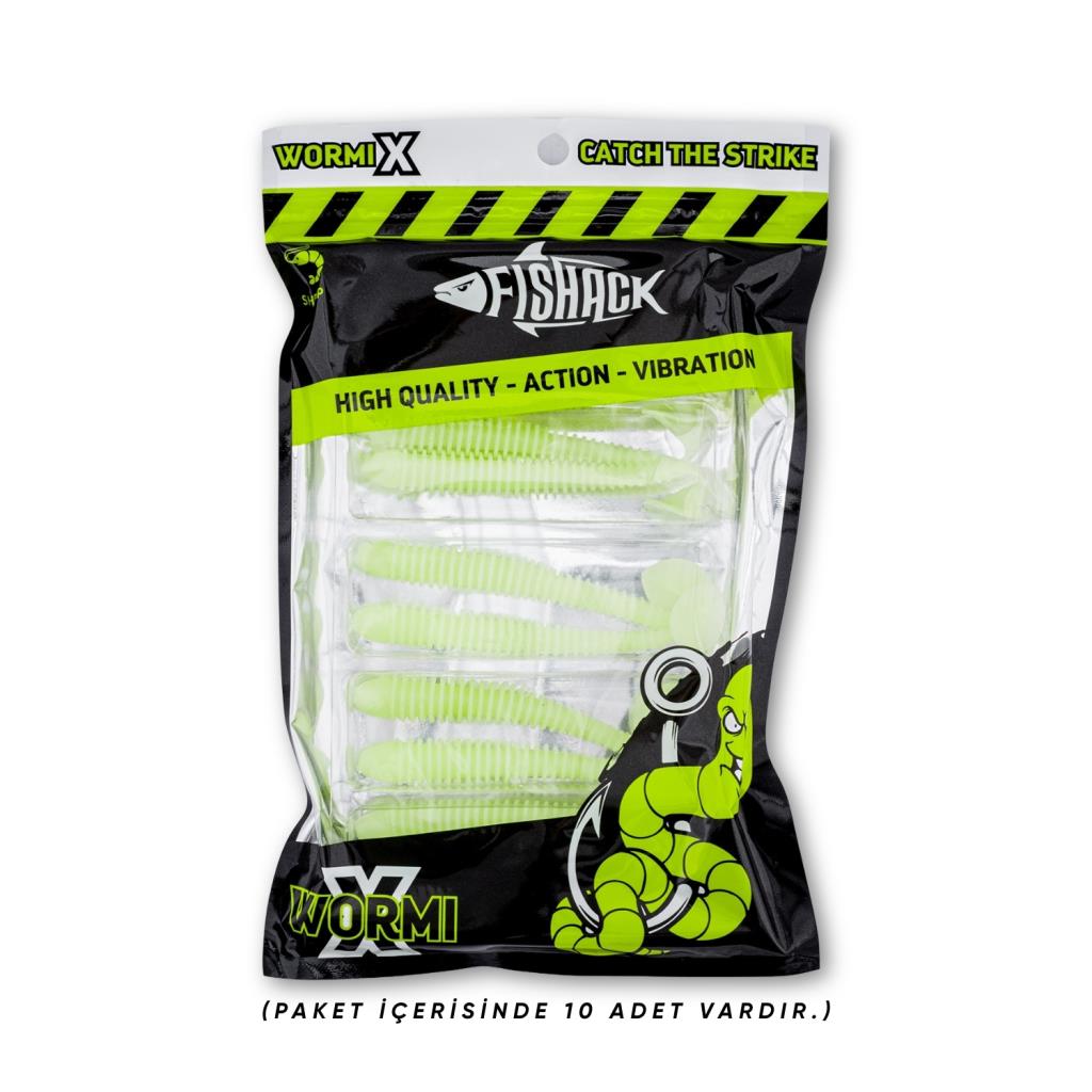 Silikon Kurt Yem - 4,2g 105mm - Turna/Levrek Silikonu - 1 Adet - Glow - Karides Kokulu