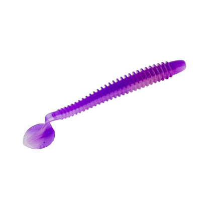 Silikon Kurt Yem - 4,2g 105mm - Turna/Levrek Silikonu - 1 Adet - Mor/Beyaz - Karides Kokulu