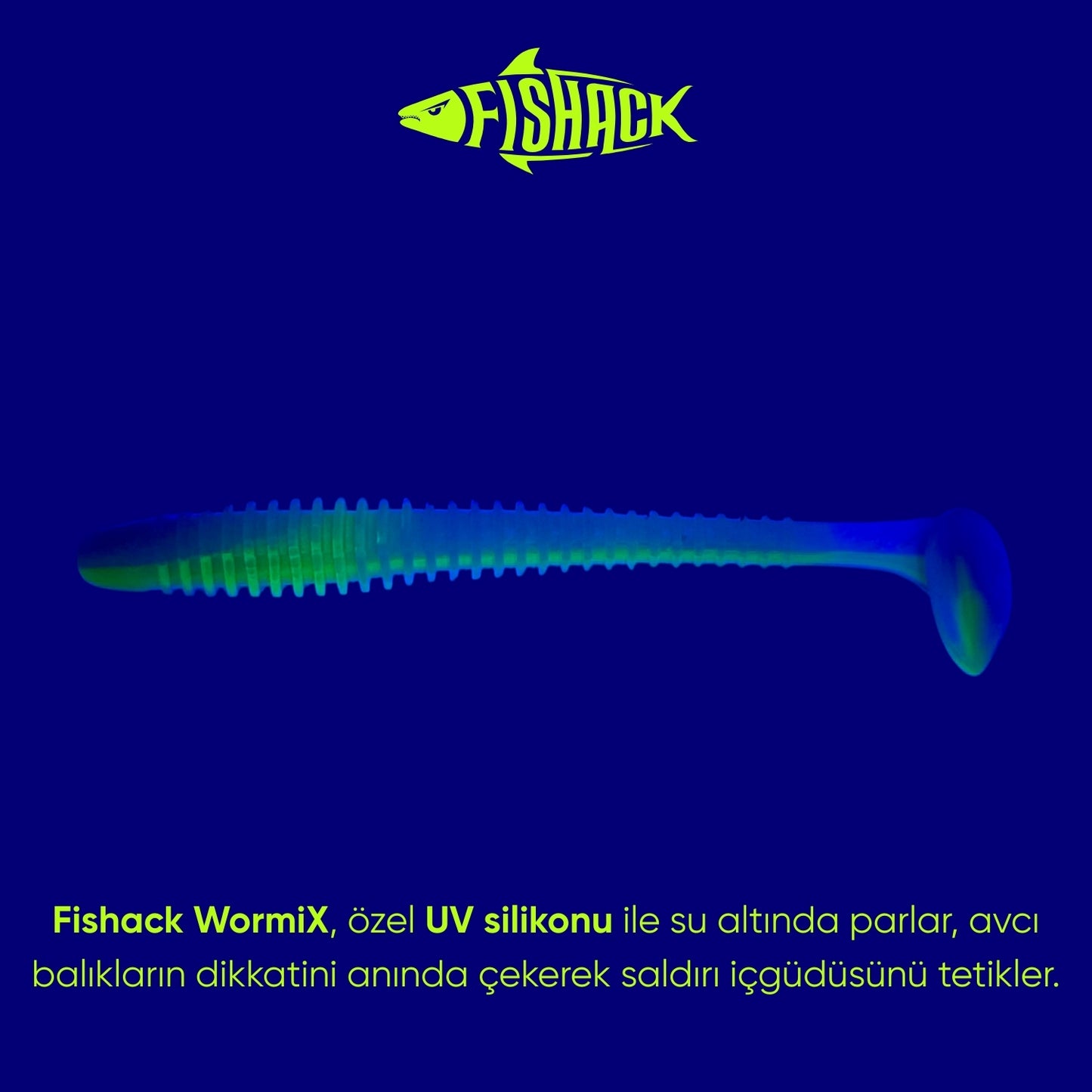 Silikon Kurt Yem - 4,2g 105mm - Turna/Levrek Silikonu - 10 Adet - Mavi/Yeşil