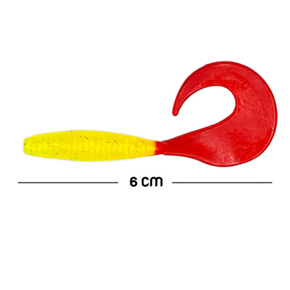 Silikon Kurt Yem - 60mm - Kırmızı/Sarı - 10'lu Paket - Yumy (456-18065)