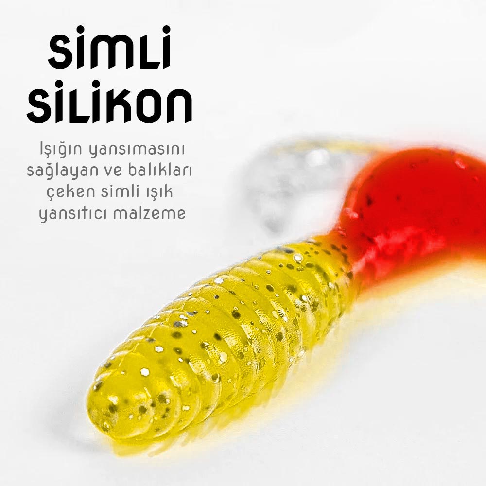 Silikon Kurt Yem - 60mm - Kırmızı/Sarı - Yumy (18065-456)