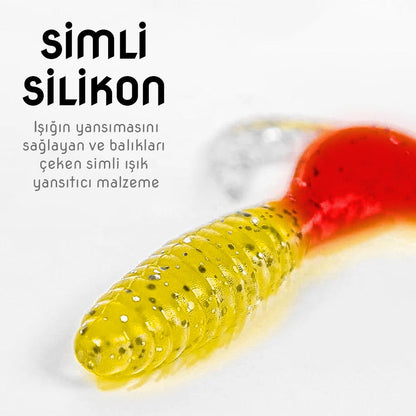 Silikon Kurt Yem - 60mm - Kırmızı/Sarı - Yumy (18065-456)