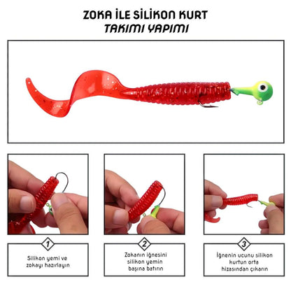 Silikon Kurt Yem - 60mm - Sarı/Beyaz - Yumy (18065-463)