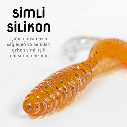 Silikon Kurt Yem - 60mm - Turuncu - Yumy (18065-SM024-10)