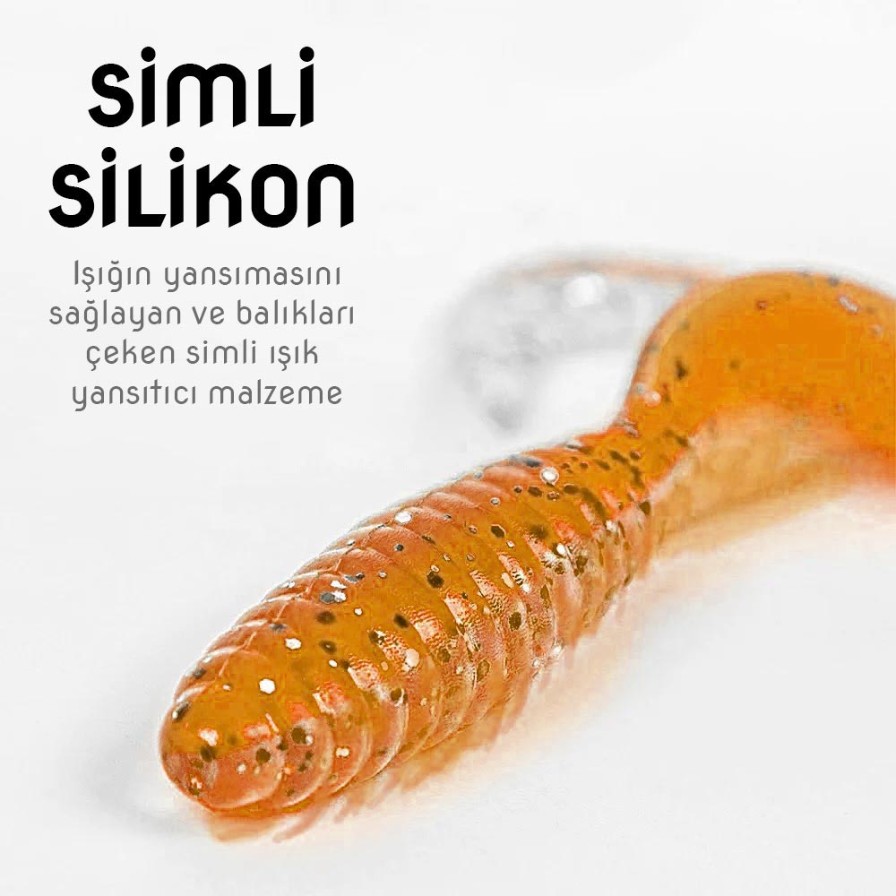 Silikon Kurt Yem - 60mm - Turuncu - Yumy (18065-SM024-10)