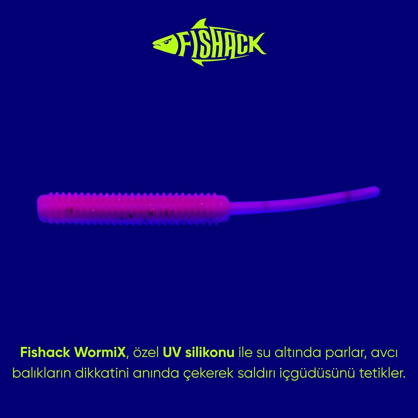 Silikon Kurt Yem - LRF Yem - 1g 52mm - Fishack Wormix - 10 Adet - Pink Gray
