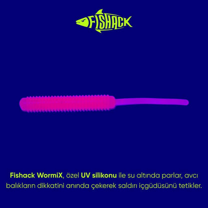 Silikon Kurt Yem - LRF Yem - 1g 52mm - Fishack Wormix - 10 Adet - Pink