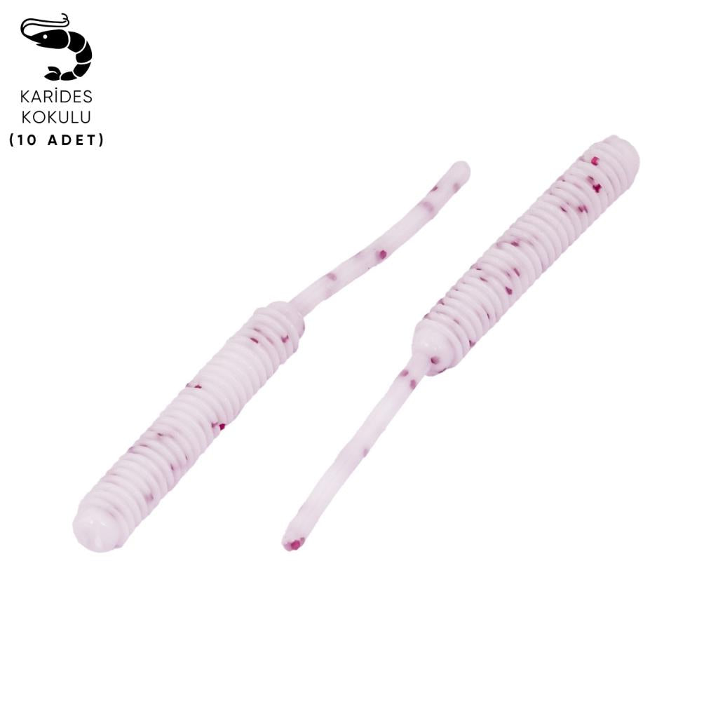 Silikon Kurt Yem - LRF Yem - 1g 52mm - Fishack Wormix - 10 Adet - White