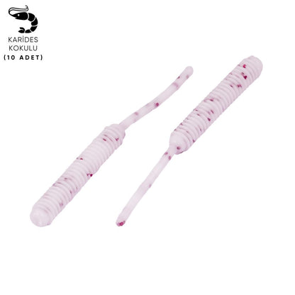 Silikon Kurt Yem - LRF Yem - 1g 52mm - Fishack Wormix - 10 Adet - White