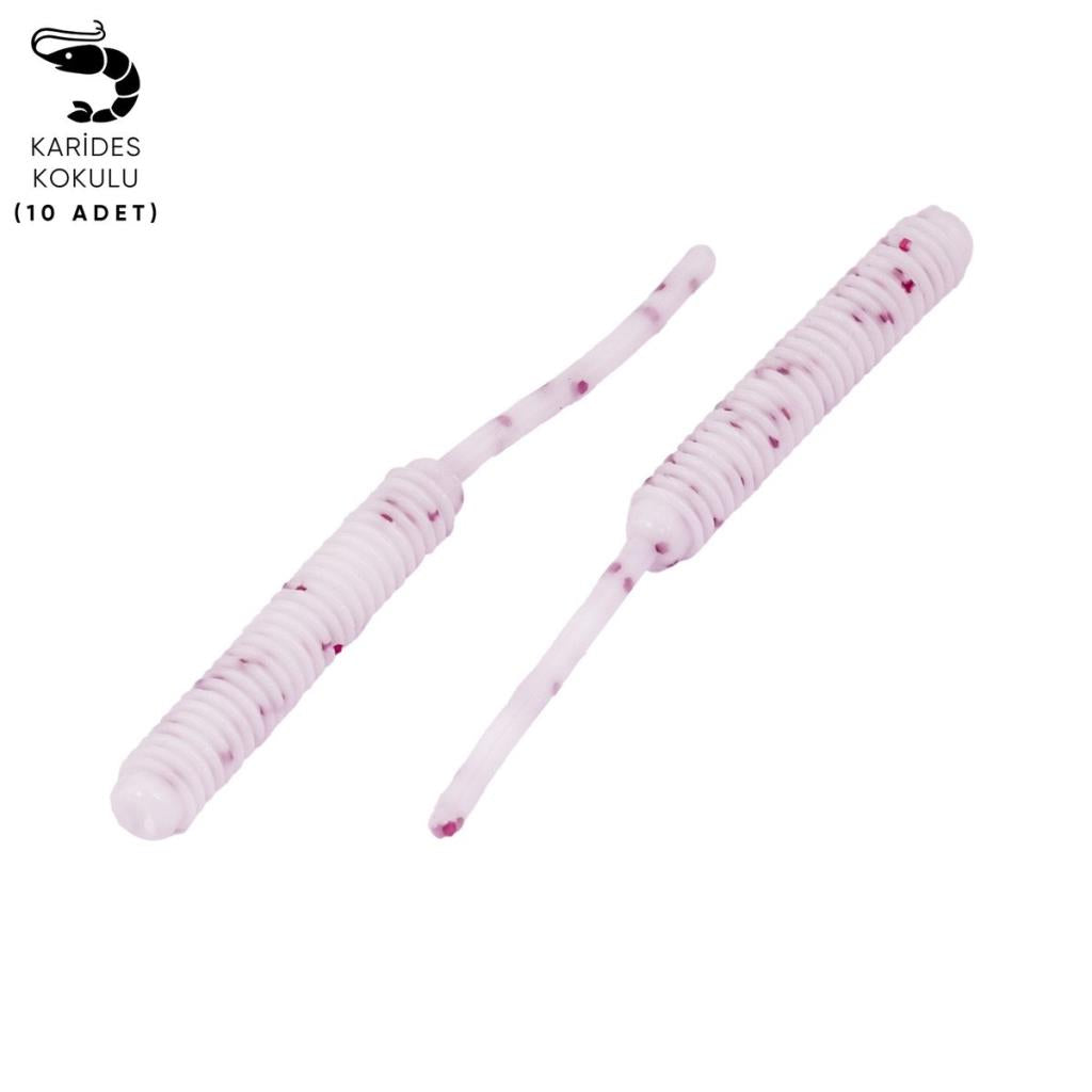 Silikon Kurt Yem - LRF Yem - 1g 52mm - Fishack Wormix - 10 Adet - White