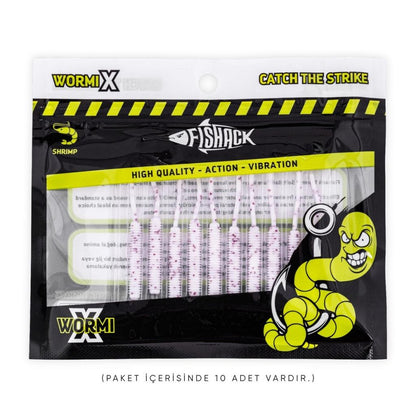 Silikon Kurt Yem - LRF Yem - 1g 52mm - Fishack Wormix - 10 Adet - White