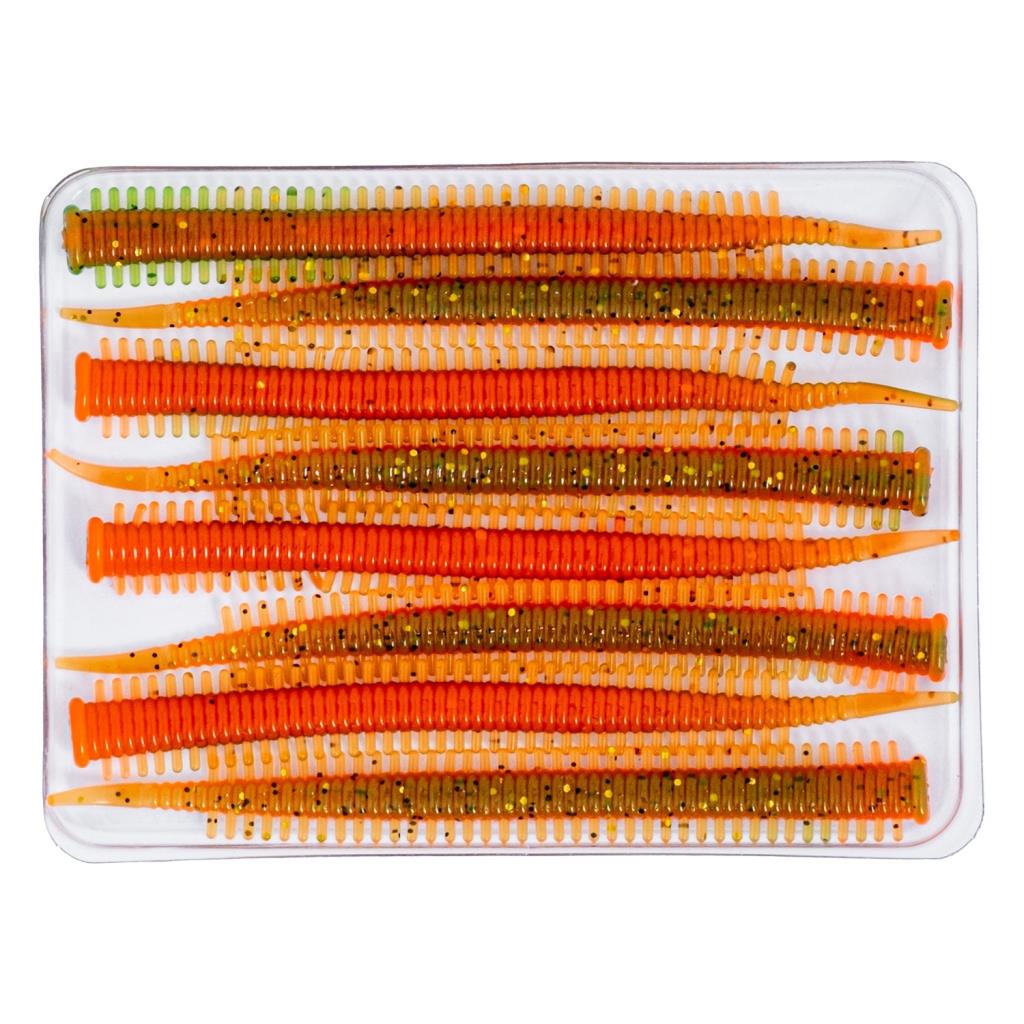 Silikon Kurt Yem - LRF Yem - 1g 70mm - Fishack Wormix - 10 Adet - Fluo Tiger - UV Silikon