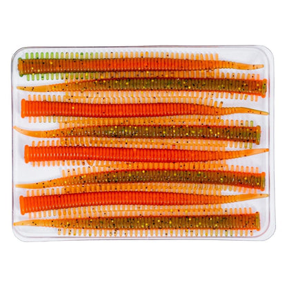 Silikon Kurt Yem - LRF Yem - 1g 70mm - Fishack Wormix - 10 Adet - Fluo Tiger - UV Silikon