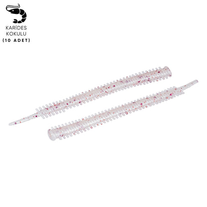 Silikon Kurt Yem - LRF Yem - 1g 70mm - Fishack Wormix - 10 Adet - White