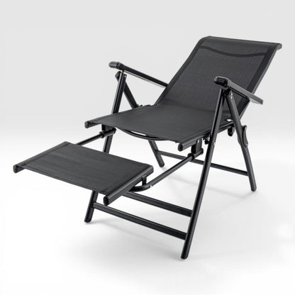 Sırt Ayarlı Katlanabilir Kamp Sandalyesi - 8 Kademeli - Bacak Uzatmalı - Recline