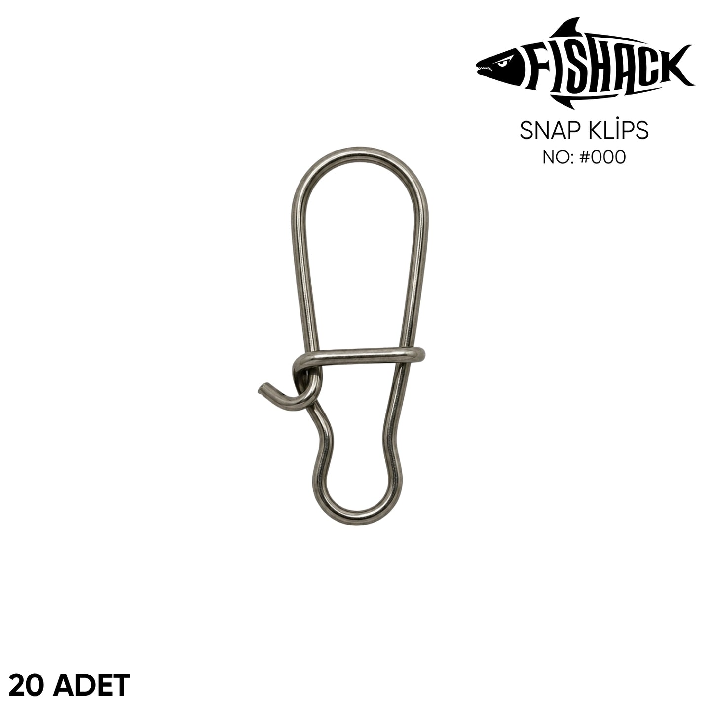 Snap Klips - Fishack - Paslanmaz Çelik - 20 Adet - No: #000