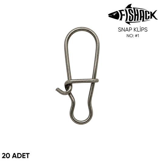 Snap Klips - Fishack - Paslanmaz Çelik - 20 Adet - No: #1