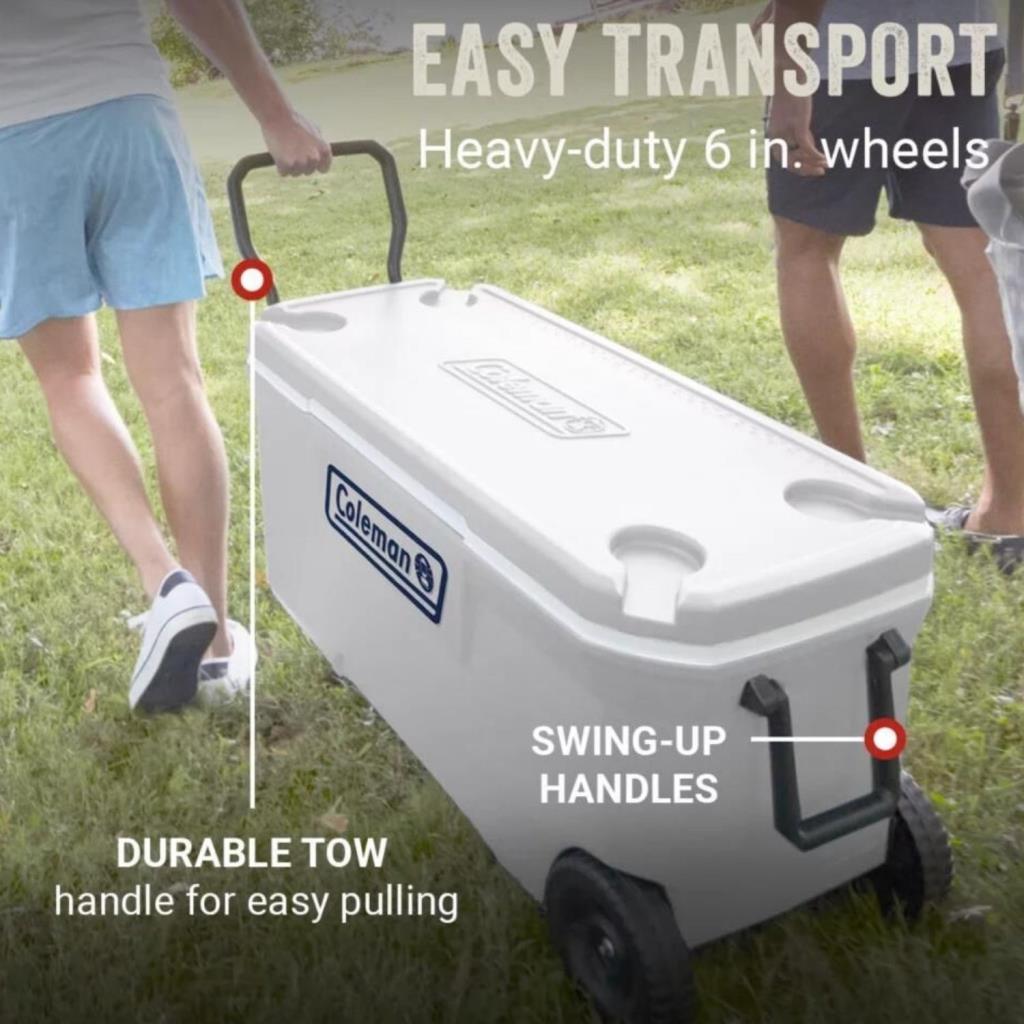 Soğutucu Buzluk - Coleman - Xtreme Wheeled 100 QT Tekerlekli - 94.6 lt - Beyaz