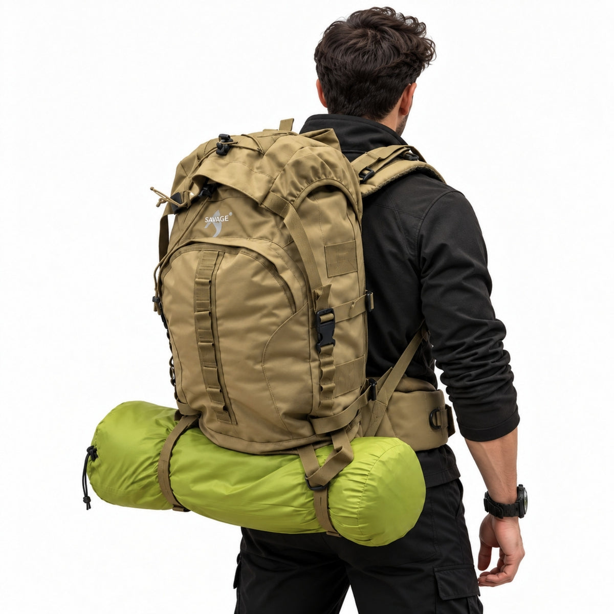 Su Geçirmez Outdoor Sırt Çantası - Dağcı Çantası - Savage Ventura 60LT - Kum