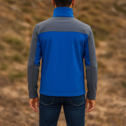 Su ve Rüzgar Geçirmez Softshell Mont - Lemigo - Mavi-Gri