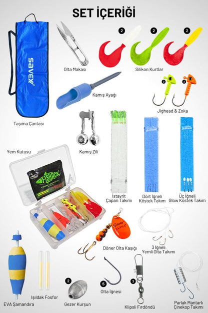 Tam Takım Kıyı Olta Seti - 270cm Kamış 30-60GR / 3000'lik Supreme Olta Makinesi - Taşıma Çantalı