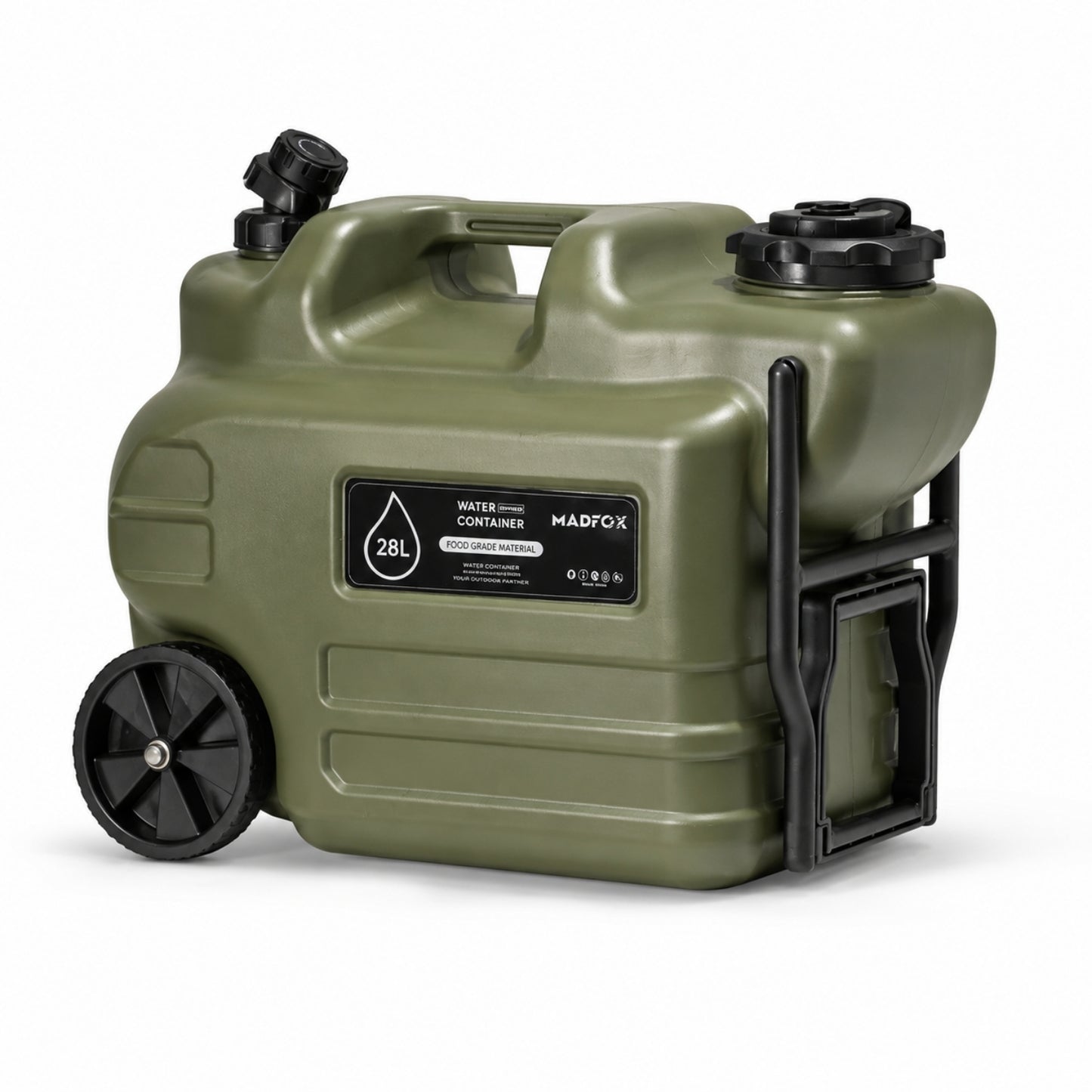 Tekerlekli Musluklu Su Bidonu - Madfox Galon Air PE - 28 Litre - Yeşil - 387060