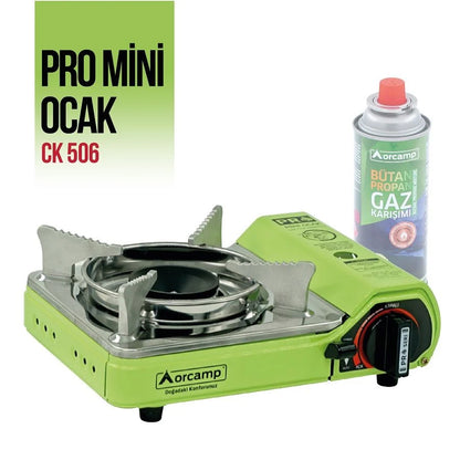 Tekli Çantalı Mini Portatif Ocak - Orcamp - Yeşil (CK-506)