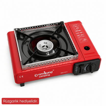 Tekli Çantalı Mini Portatif Ocak - Senbang - Kırmızı (BDZ-155-A)
