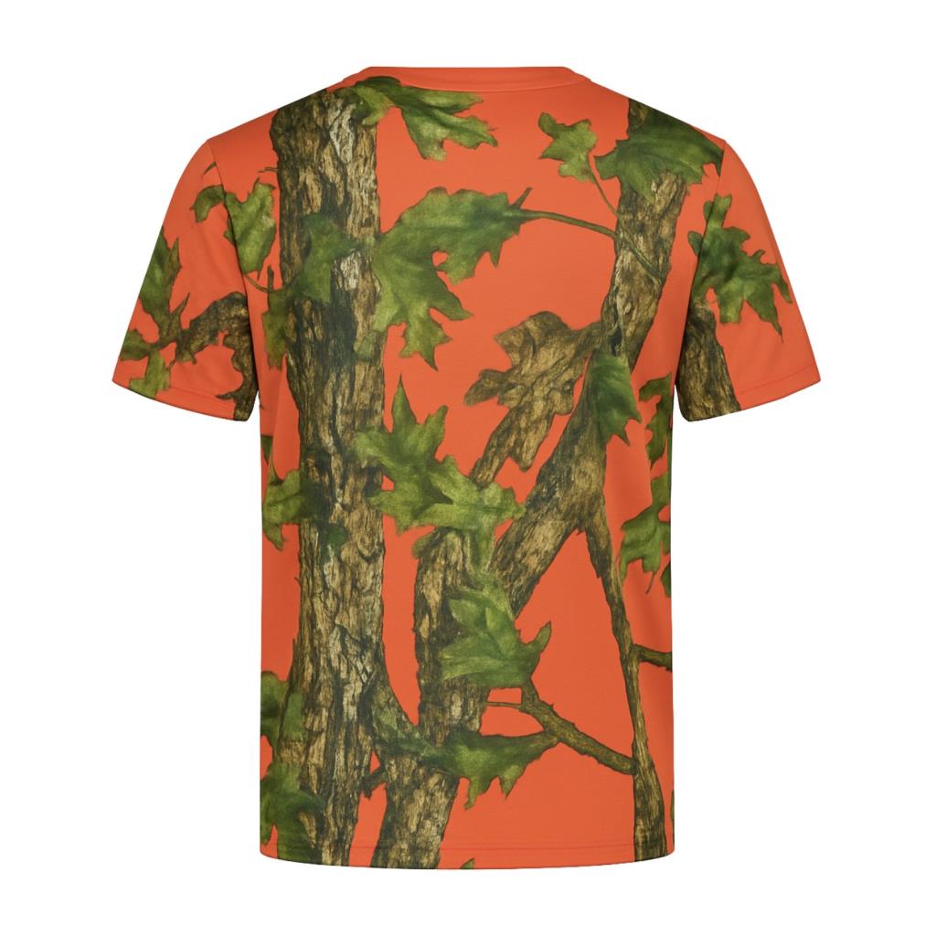 Turuncu Orman Desenli Mikrofiber Tişört - Avcı Tişört - Hızlı Kurur